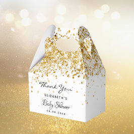 baby shower wit goud glitter stof bedankt bedankdoosjes