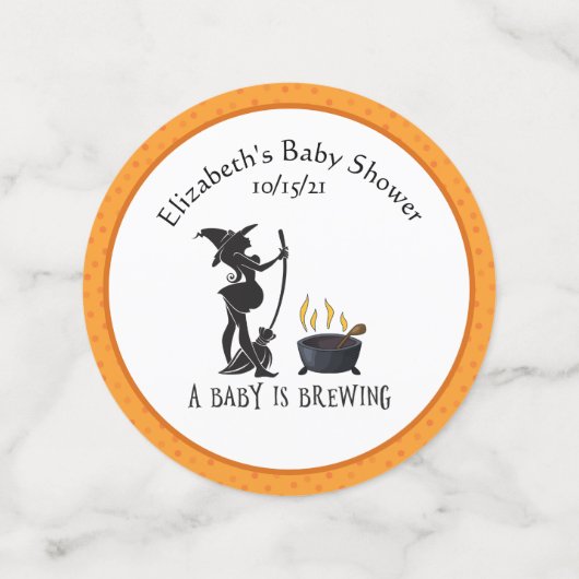 Baby shower Witch Brewing Halloween Oktober Confetti (Medium voorkant)
