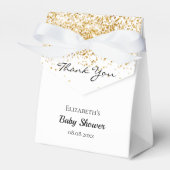 Baby shower witgoud bedankt bedankdoosjes (Voorkant Zijde)
