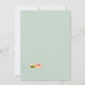 Baby shower witte florale bijen kaart (Achterkant)