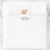Baby shower witte goudballonnen ronde sticker (Tas)