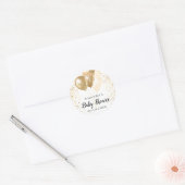 Baby shower witte goudballonnen ronde sticker (Envelop)