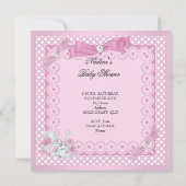  Baby shower Witte roze prinses Tiara Kaart (Achterkant)