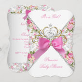  Baby shower Witte roze rozen Kaart (Voorkant / Achterkant)
