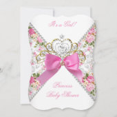  Baby shower Witte roze rozen Kaart (Voorkant)