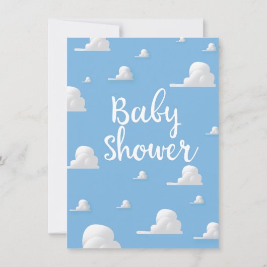 Baby Shower Witte Wolken Kaart (Achterkant)
