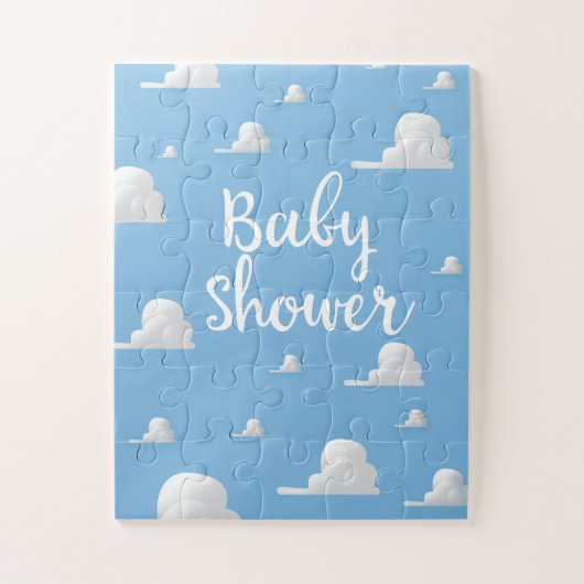 Baby Shower Witte Wolken Legpuzzel (Verticaal)