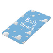 Baby Shower Witte Wolken Magneet (Linkerzijde)