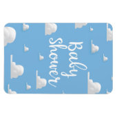 Baby Shower Witte Wolken Magneet (Horizontaal)