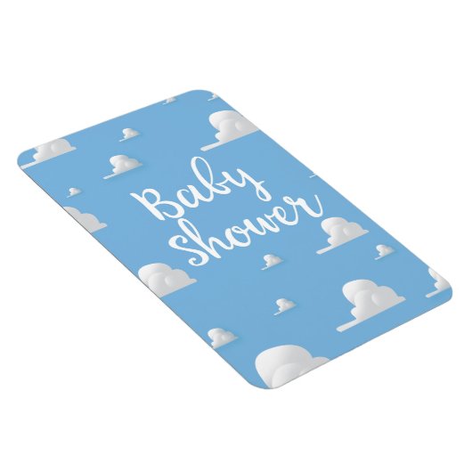 Baby Shower Witte Wolken Magneet (Rechterzijde)