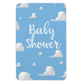 Baby Shower Witte Wolken Magneet (Verticaal)