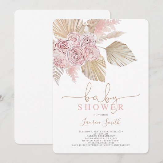 Baby shower woestijn kaart (Voorkant / Achterkant)