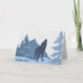 Baby shower Wolf Mountain Forest Boy Bedankkaart (Voorkant)