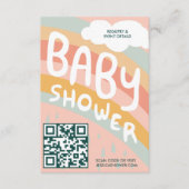 BABY SHOWER Wolken Rainbow Schattigee aangepaste Q Informatiekaartje (Voorkant)