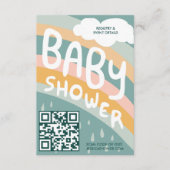 BABY SHOWER Wolken Rainbow Schattigee aangepaste Q Informatiekaartje (Voorkant)