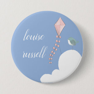baby shower wolken ronde button 7,6 cm