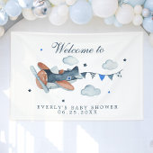  Baby shower wolken vliegtuig Welkom Spandoek
