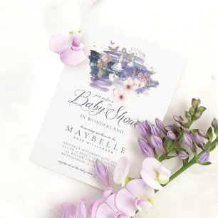 Baby Shower Wonderland Magische Alice in Wonderlan Kaart
