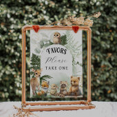 Baby shower Woodland Animal Greenery Favors Poster