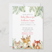 Baby shower Woodland Animals Boho Deer Fox Bunny Kaart (Voorkant)