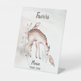 Baby shower Woodland Animals Favors Reclamebord Met Voetstuk