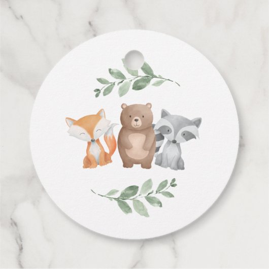 Baby shower Woodland Animals Hartelijk dank Bedankjes Labels (Achterkant)