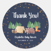 Baby shower Woodland Animals Hartelijk dank Ronde Sticker (Voorkant)