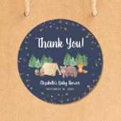 Baby shower Woodland Animals Hartelijk dank Ronde Sticker