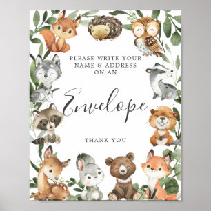 Baby shower Woodland Animals Poster