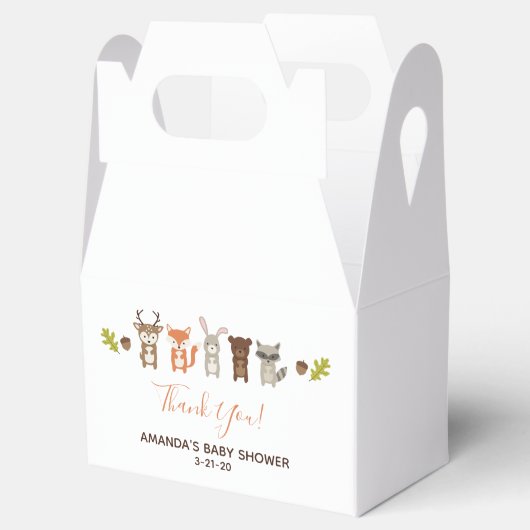 Baby shower Woodland Bedankdoosjes (Geopend)