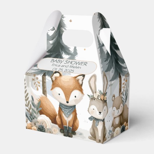 Baby shower Woodland Bedankdoosjes (Achterkant)