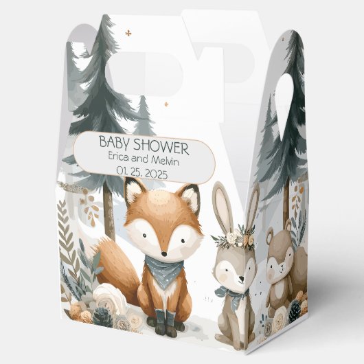 Baby shower Woodland Bedankdoosjes (Geopend)