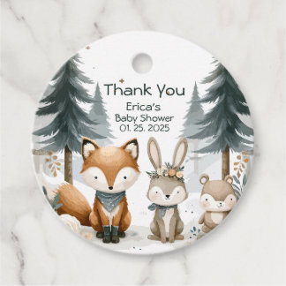 Baby shower Woodland Bedankjes Labels