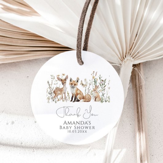 Baby shower Woodland Bedankjes Labels