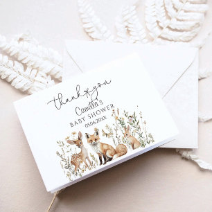 Baby shower Woodland Bedankkaart