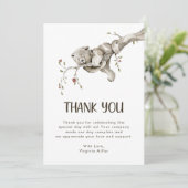 Baby shower Woodland Bedankkaart (Staand voorkant)