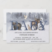 Baby shower Woodland Beer Winter Waterverf Kaart (Voorkant)