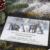 Baby shower Woodland Beer Winter Waterverf Kaart