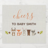 Baby shower Woodland Bier Etiket (Enkel label)