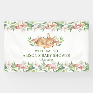 Baby shower Woodland Deer Floral Greenery Spandoek