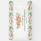 Baby shower Woodland Deer Floral Greenery Spandoek (Verticaal)