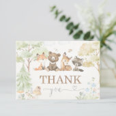 Baby Shower Woodland Dieren Bedankt (Staand voorkant)