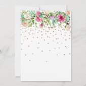 Baby shower Woodland Dieren Floral Pink Girl Kaart (Achterkant)