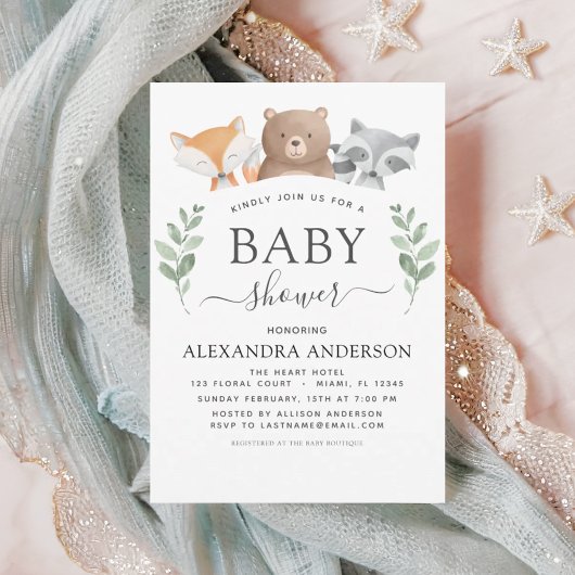 Baby shower Woodland Eucalyptus groen Kaart