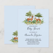 Baby shower Woodland Forest Animals Jongensuitnodi (Voorkant / Achterkant)