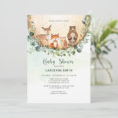 Baby shower Woodland Forest Greenery Wilde Dieren Kaart (Staand voorkant)