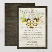 Baby shower Woodland Forest Tepee Hedgehog Wood Kaart (Voorkant / Achterkant)