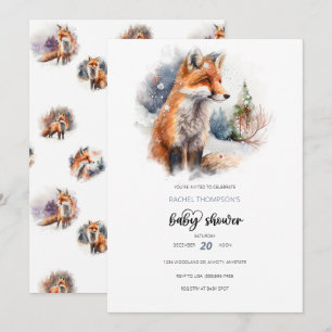Baby shower Woodland Fox-Baby shower Kaart