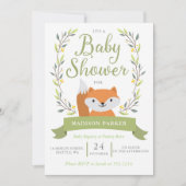 Baby shower Woodland Fox Uitnodiging (Voorkant)