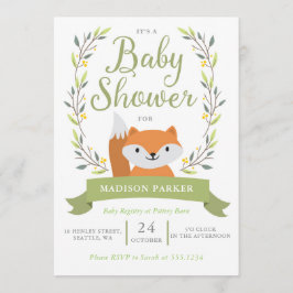Baby shower Woodland Fox Uitnodiging